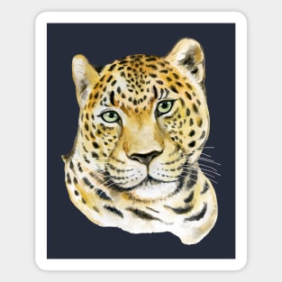 leopard watercolor hand drawn Magnet